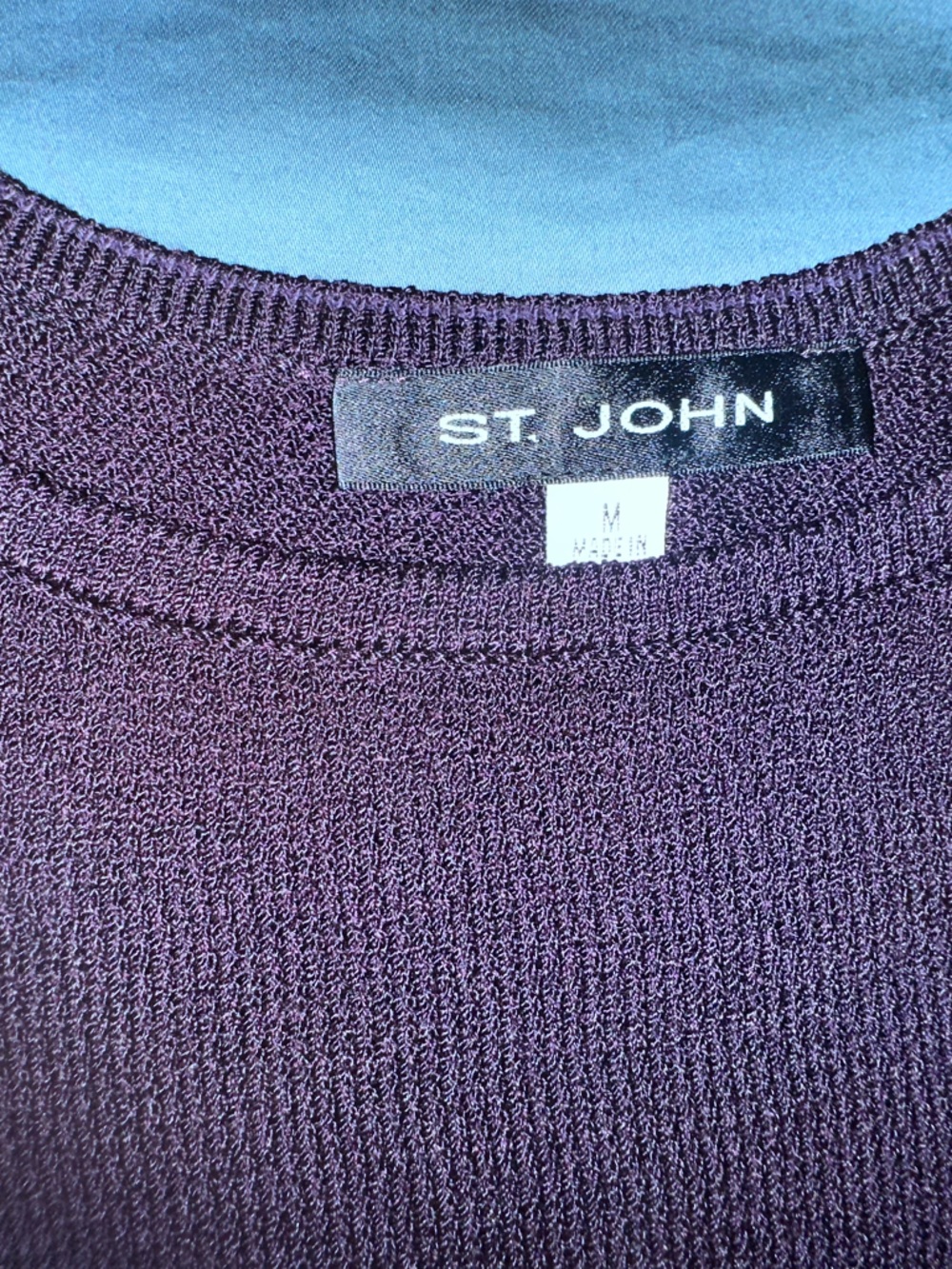 St. John Knit Tank, Dark Plum, Size M.